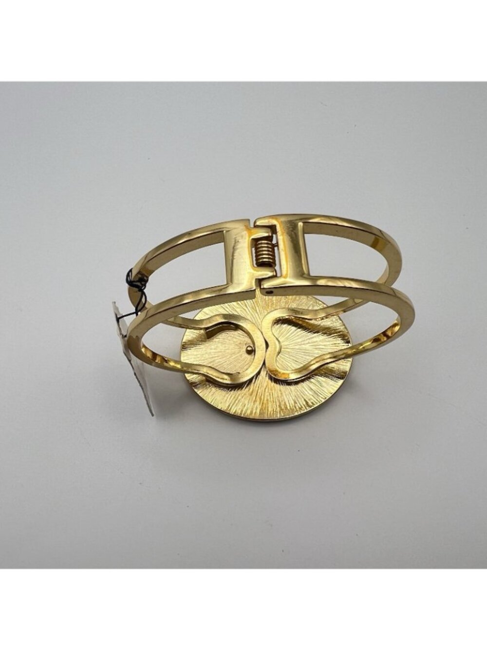 NWT Talbots Clamper Bracelet Tortoise Shell Mother Of Pearl Disc Hinge Gold Tone - Picture 5 of 8